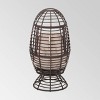 Pitner Wicker Swivel Egg Chair - Dark Brown/Beige - Christopher Knight Home: Weather-Resistant Polyester Cushion, Iron Frame - 3 of 4