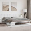vidaXL White Metal King Bed Frame with Headboard - Powder-Coated Steel Bedroom Furniture - 3 of 4