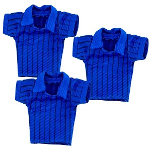 Set of 3 Cloth Dark Blue Referee Shirts for WWE & AEW Wrestling Action Figures - 1 of 3