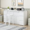 NicBex Twin Size Murphy Bed Wooden Bed Frame Morden Hideaway Wall Bed with 4 Cabinets, 2 Drawers and USB Ports for BedRoom - 3 of 4