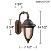 John Timberland Casa Sierra Rustic Vintage Outdoor Wall Light Fixtures Set of 2 Bronze Metal 14 1/2" Seeded Glass for Post Exterior Barn Deck House - 4 of 4
