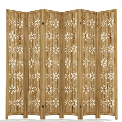 Lirago 68 in. Wood Outdoor Privacy Screens Garden Outdoor Fence 6 pieces Brown