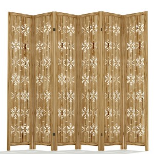 Lirago 68 in. Wood Outdoor Privacy Screens Garden Outdoor Fence 6 pieces Brown - 1 of 4