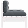 Garden Middle Sofa Solid pine wood, fabric (100% polyester) vidaXL - 3 of 4