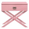 HomeStock Pink Nightstand with Croc Textured Drawer Front, 25x27x16 Stylish Contemporary Bedside Table with Storage Drawer - 3 of 4
