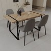 NicBex 59" Dining Table Set for 4 Light Wood Dining Table Metal Base with 4 Chairs for Dining Room - 4 of 4