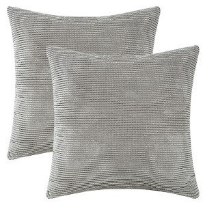 REGALWOVEN Corduroy Classical Modern Soft Solid Pillow Covers for Couch Sofa Home Bedroom 18 x 18 Inch 2 Pcs - 1 of 4