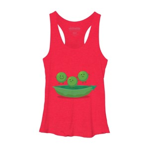 Women's Design By Humans Cute jumping peas in pod cartoon illustration By thefrogfactory Racerback Tank Top - 1 of 3
