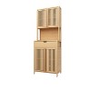 VANIRROR 72" Tall Wood-Colored Bamboo Double-Door Storage Cabinet – High-Capacity Organizer for Dining Rooms, Bedrooms, and Living Rooms - 2 of 4