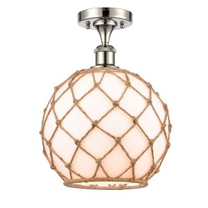 Innovations Lighting Farmhouse Rope 1 - Light Semi-Flush Mount in  Polished Nickel - 1 of 1