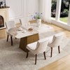 VYNXARIA Set of 2 Dining Chairs ,Cushioned Chenille Upholstered Accent Side Leisure Chairs for  Kitchen, Office,Living Room, Dining Room, Beige - 3 of 4