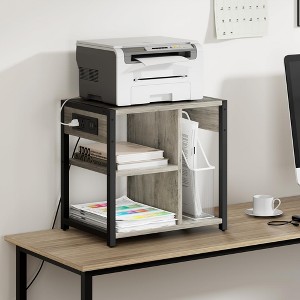 3-Tier Printer Stand, Rolling Under Desk Printer Cart with Lockable Wheels, Industrial Mobile Printer Table - 1 of 4