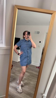 levi's louisa denim dress Louisa Short Sleeve Denim Dress - White