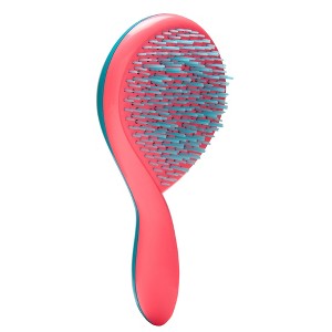 Michel Mercier The Girlie Detangle Brush - Painless Detangling Brush - Easy Grip Hair Brush Design - Thick and Curly Hair - Turquoise-Pink - 1 pc - 1 of 4