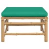 vidaXL Patio Footstool with Green Cushion Bamboo - 3 of 4