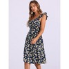 INSPIRE CHIC Women's Floral Dresses Cherry Print Lace-up Ruffle Cap Sleeve Midi Sundresses - 2 of 4