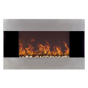 Hastings Home 36" Wall-Mount Electric Fireplace Heater with Orange Flame and Remote - 1 of 4