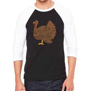 LA Pop Art Thanksgiving - Men's Raglan Baseball Word Art T-Shirt - 1 of 4