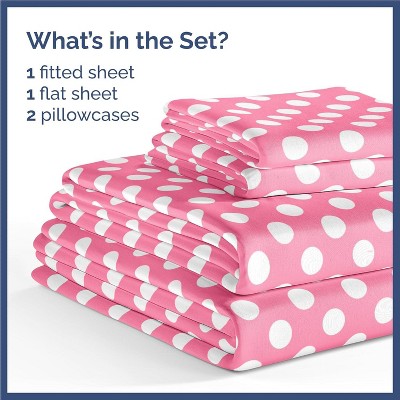 Full Rose Dots Microfiber Kids Sheet Set