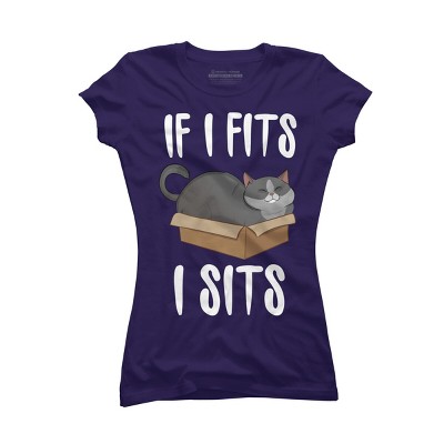 Junior's Design By Humans Cat In A box By Freshoutlook T-Shirt