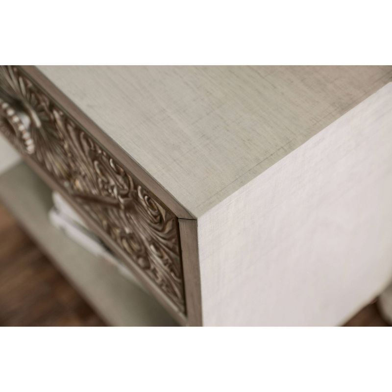 Del Grande USB Outlet Nightstand Antique White/Beige - HOMES: Inside + Out, 4 of 5