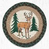 Earth Rugs Round Trivet – 10"x10" New Buck Printed Braided Jute Mat in Rustic Woodland Deer Design - 2 of 3