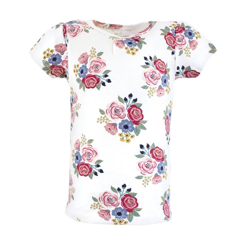 Hudson Baby Girl Short Sleeve T-Shirts, Blush Navy Floral, 3 of 8