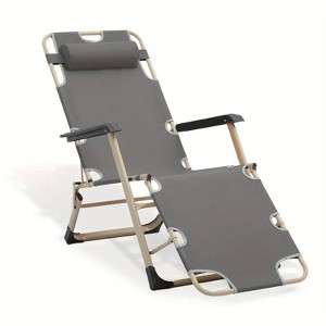 PAGED Folding Waterproof Terrace Lounge Chair Portable Patio Reclining Chair with Pillows for Garden, Pool, Patio - 1 of 4