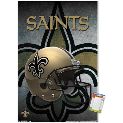 Trends International NFL New Orleans Saints - Neon Helmet 23 Unframed Wall  Poster Print White Mounts Bundle 22.375 x 34