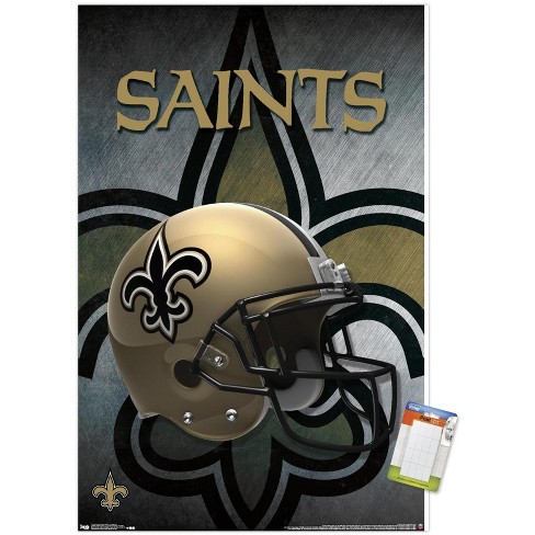 Trends International NFL New Orleans Saints - Helmet 16 Unframed Wall  Poster Print White Mounts Bundle 22.375 x 34