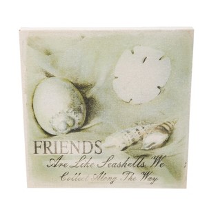 Beachcombers Friends Canvas Coastal Plaque Sign Wall Hanging Decor Decoration For The Beach 11.75 x 11.75 x 1 Inches. - 1 of 2