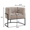 CAVINAS Modern Velvet Upholstered Accent Chair with Curved Backrest and Golden Metal Frame, for Living Room and Bedroom - 4 of 4