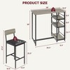 Bar Table Set with 2 Upholstered Bar Stools, Dining Table and Chairs, 3 Piece Dining Room Set for Small Space, Apartment, Dining Room - 2 of 4