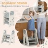 APRILSOUL Gray Toddler Helper Tower, Foldable Kitchen Stool Helper for Kids, Adjustable 3 Step Stool with Handles - 4 of 4