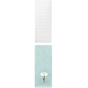REGALWOVEN Pure Cotton Soft Absorbent Hand Towel Set for Bathroom 14" x 30"/13" x 30" 2 Pcs - 1 of 4