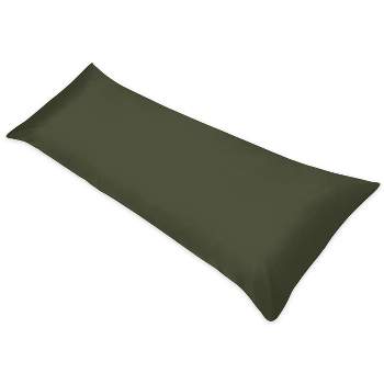 Sweet Jojo Designs Boy Body Pillow Cover (Pillow Not Included) 54in.x20in. Woodland Camo Solid Dark Green