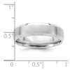 Black Bow Jewelry 6mm 14K White Gold Brushed Beveled Edge Comfort Fit Band - 4 of 4