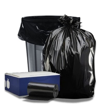 Plasticplace 44 Gallon Rubbermaid Compatible Trash Bags, Black (100 Count)
