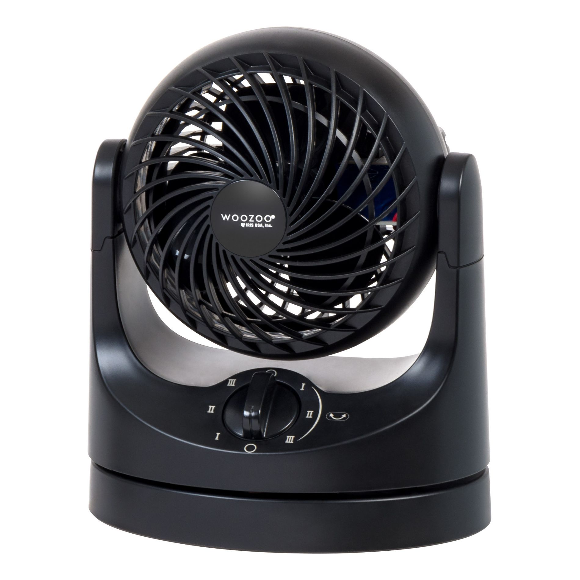 IRIS USA WOOZOO Fan, Small Oscillating Desk Fan, Table Air Circulator, 3 Speeds, 32ft Max Air Distance, Mini Fan 8 Inches, 112° Adjustable Tilt, Black