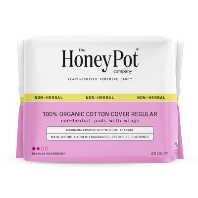 The Honey Pot Company 100% Organic Cotton Comfort Cover Regular Pad - 20ct