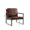 Racxily PVC Leather Accent Chair, Upholstered Armchair with Extra Thick Padded Backrest and Seat for Living Room - 2 of 4