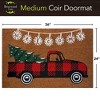 Briarwood Lane Christmas Coir Doormat 36x24 Red Checkered Truck Medium For Christmas Coir Doormat - 3 of 3