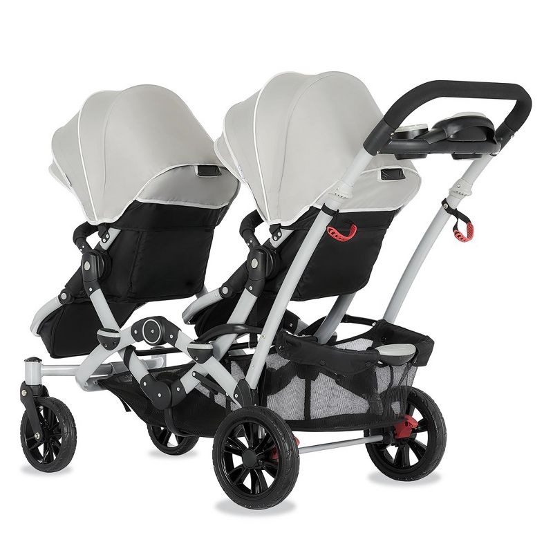 Dream On Me Track Tandem Double Umbrella Stroller in Light Gray, 5 of 10