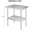 Commercial-Grade Stainless Steel Prep Table with Adjustable Undershelf, Rounded Corners & 660 lbs Load Capacity - 2 of 4