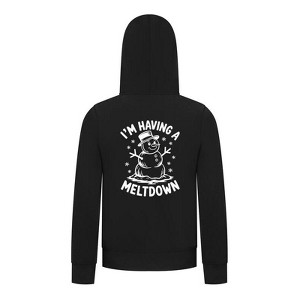 Everyday Kids Christmas Collection I’m Having a Meltdown Zip Up Hoodie – Funny Snowman Holiday Sweatshirt - Black - 1 of 2