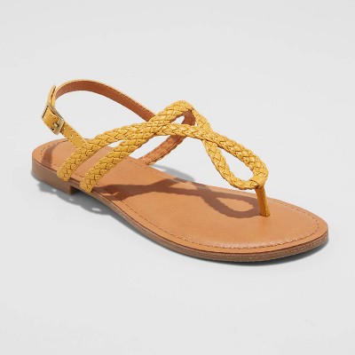 yellow wide width sandals