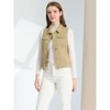 INSPIRE CHIC Women's Buttoned Washed Denim Vest with Faux Chest Flap Pockets - 2 of 3