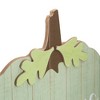 Northlight 20" Green and Brown Blessings Pumpkin Wooden Thanksgiving Hanging Wall Sign - 3 of 4