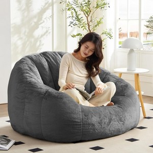 Mjkone Faux Fur Giant Bean Bag Chair - 1 of 4