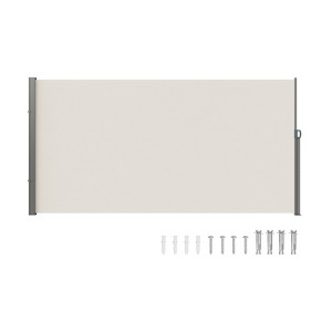 VEVOR Retractable Side Awning, 71''x 138'' Outdoor Privacy Screen, 180g Polyester Water-proof Retractable Patio Screen - 1 of 4